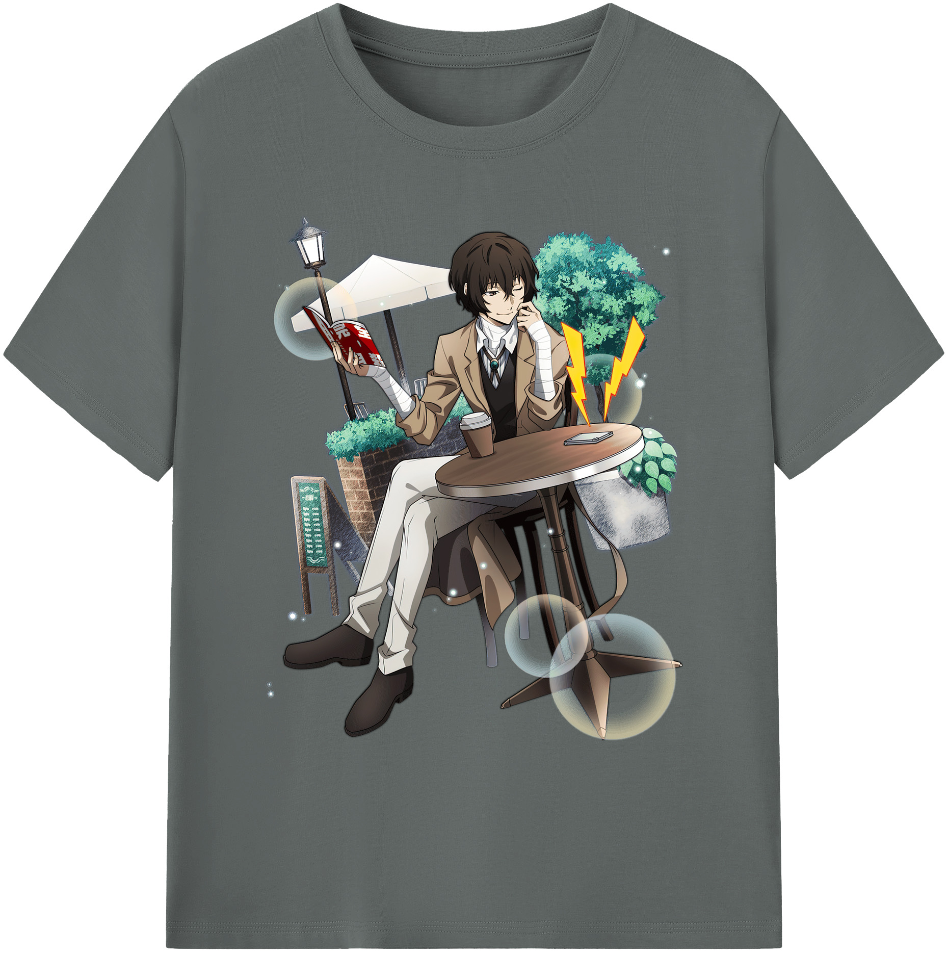 （画像用） 文豪ストレイドッグス Bungo Stray Dogs 綿100％ メンズ半袖Tシャツ｜肌触りやわらか＆通気性